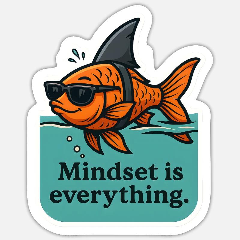 Self-confident goldfish – mindset is everything Sticker size S (10 x 10 cm)