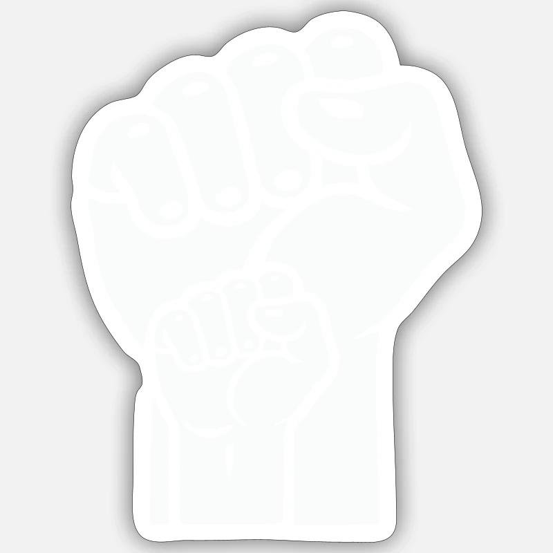 Poing 2 - Sticker taille S (10 x 10 cm) - blanc mat