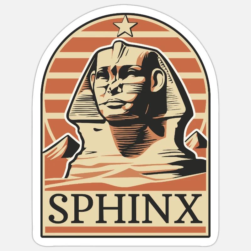 Sphinx - Sticker Größe S (10 x 10 cm) - Mattweiß