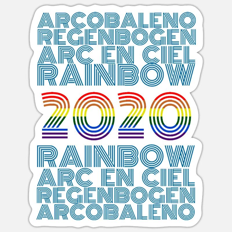 Rainbow 2020 - Sticker size S (10 x 10 cm) - white matte