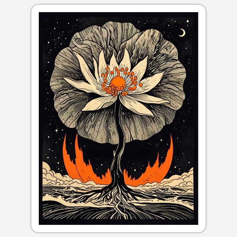 Cendres et nectar - Sticker taille S (10 x 10 cm) - blanc mat
