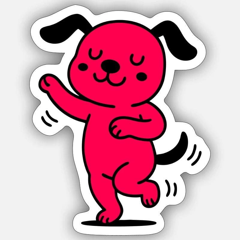 Conception de chien dansant Sticker taille S (10 x 10 cm)