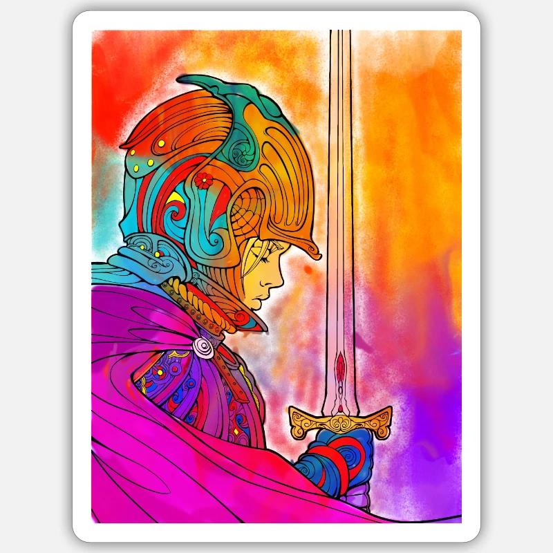 Rafis Warrior - Sticker Größe S (10 x 10 cm) - Mattweiß