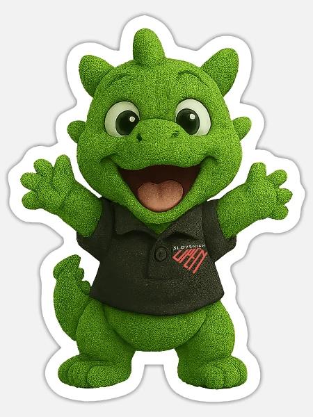Slovenian Open Dragon - Umarmung - Sticker Größe S (10 x 10 cm) - Mattweiß