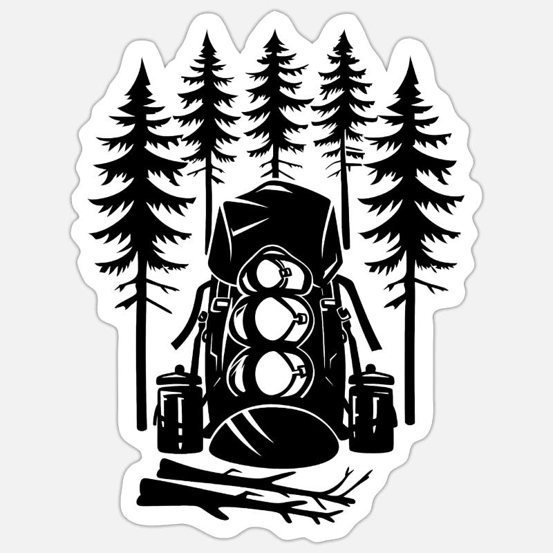 Camping - Sticker Größe S (10 x 10 cm) - Mattweiß