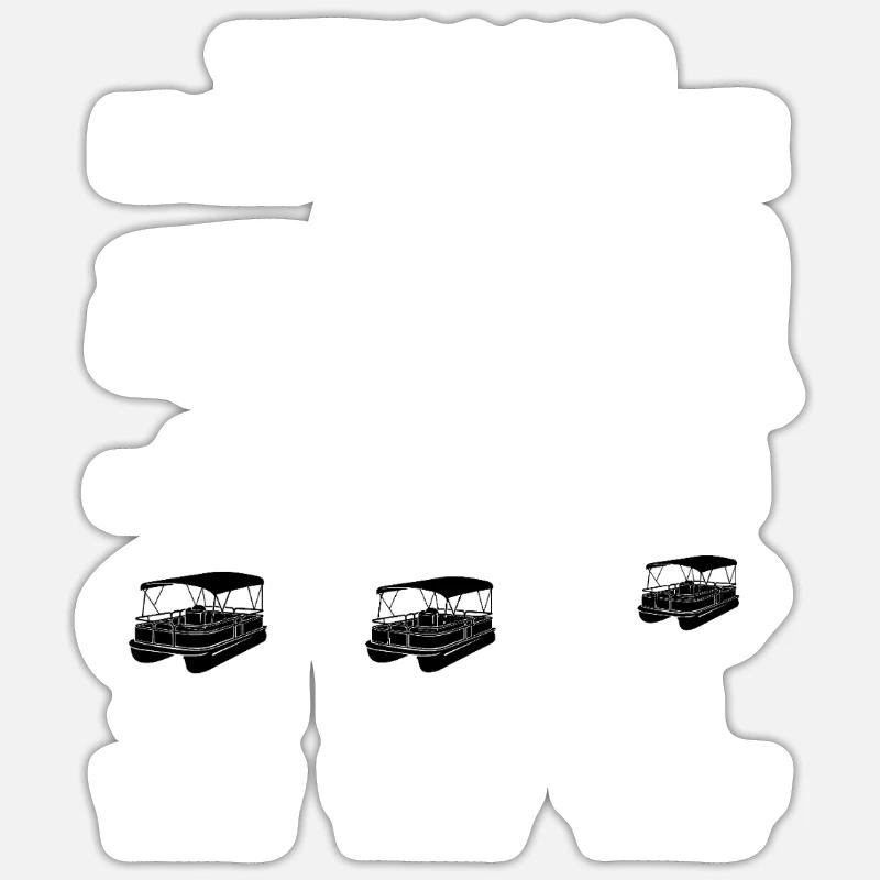 Dinge, die ich in meiner Freizeit mache Pontonboot - Sticker Größe S (10 x 10 cm) - Mattweiß