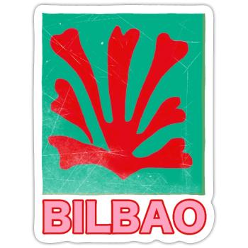 Bilbao Korallenflag Retro - Sticker Größe S (10 x 10 cm) - Mattweiß - Vorne