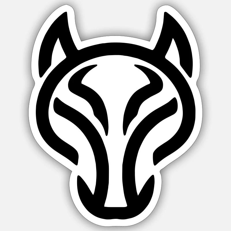 Loup - Sticker taille S (10 x 10 cm) - blanc mat