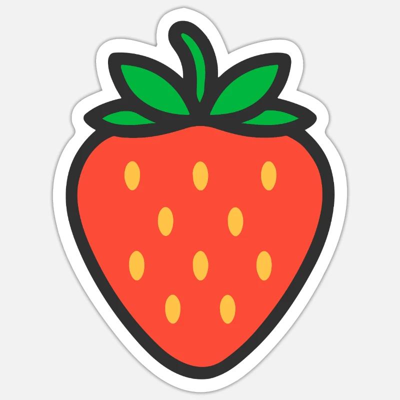 FRAISE LOGO ICÔNE FRUIT - Sticker taille S (10 x 10 cm) - blanc mat