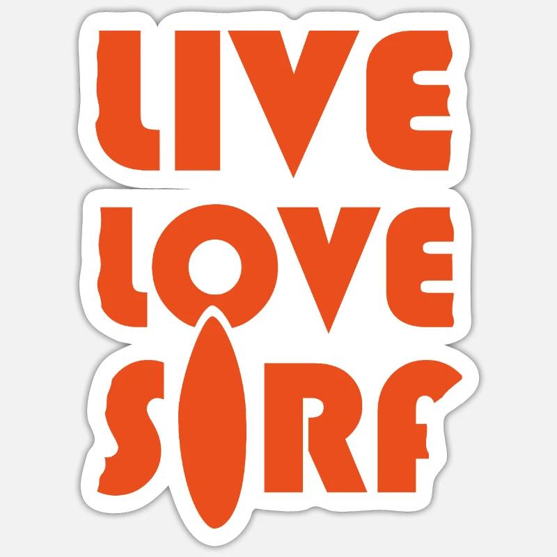 Surfer - Sticker taille S (10 x 10 cm) - blanc mat