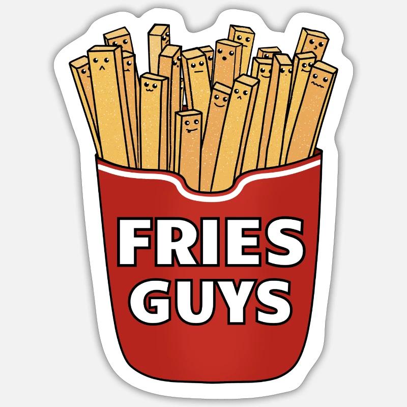 FRITES LES GARS - Sticker taille S (10 x 10 cm) - blanc mat