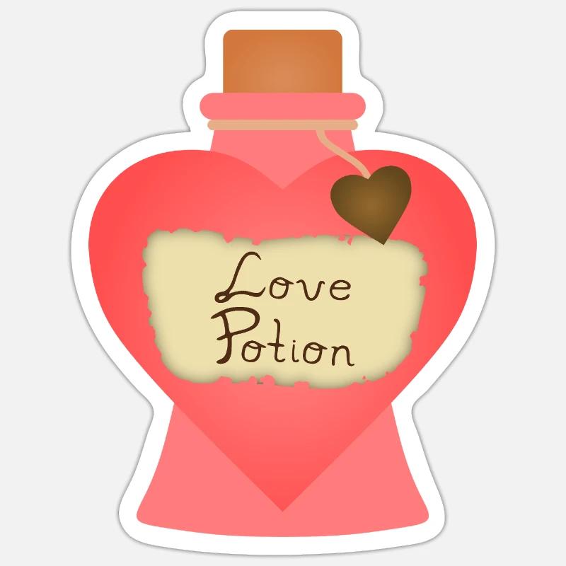 Potion d’amour - Sticker taille S (10 x 10 cm) - blanc mat