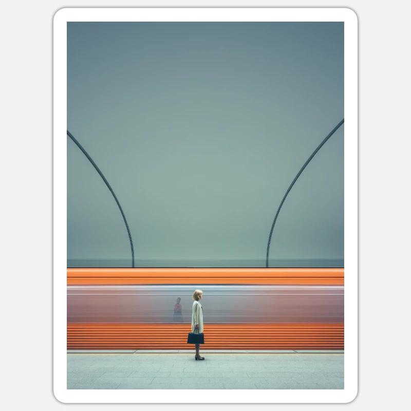 Platform as Orange - Sticker size S (10 x 10 cm) - white matte