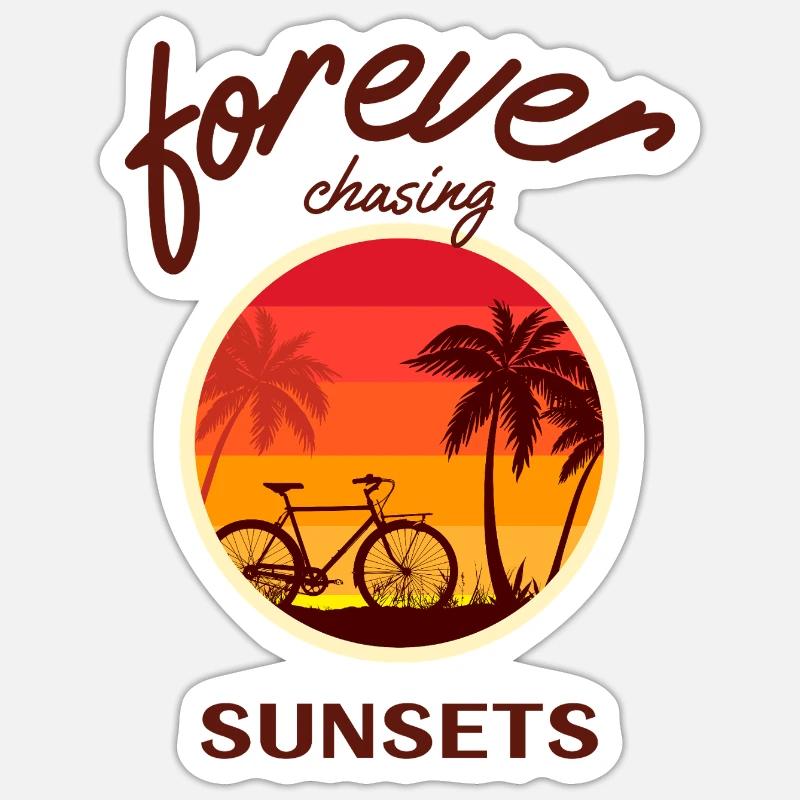 forever chasing sunsets - Sticker Größe S (10 x 10 cm) - Mattweiß