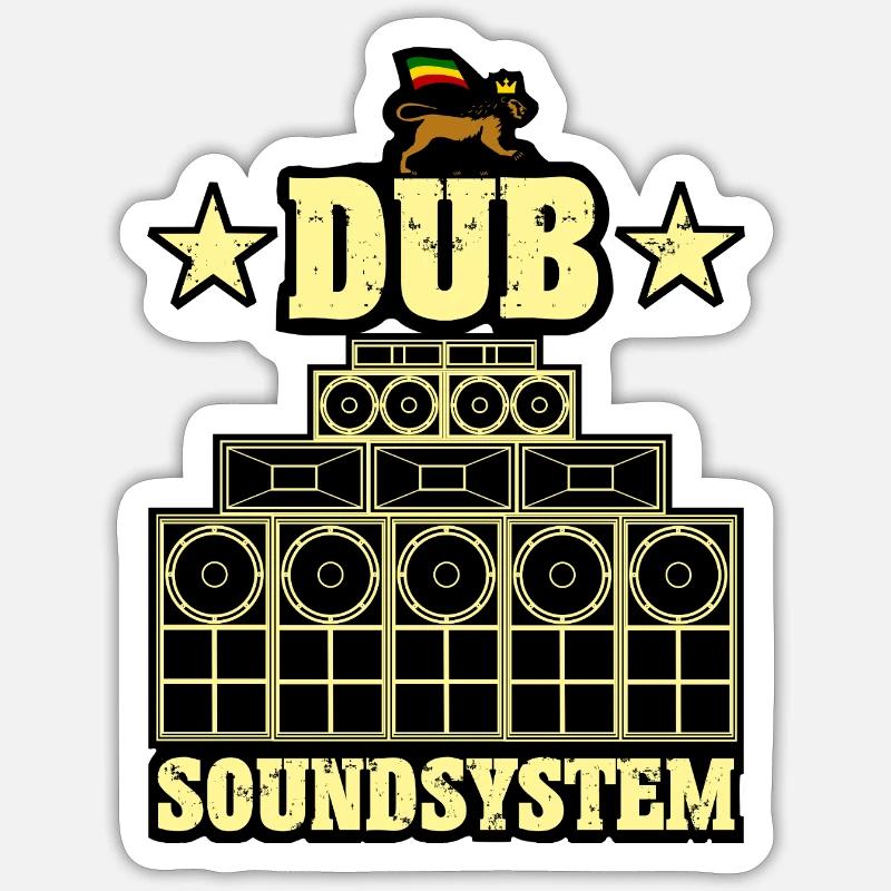 Dub Soundsystem - Sticker Größe S (10 x 10 cm) - Mattweiß