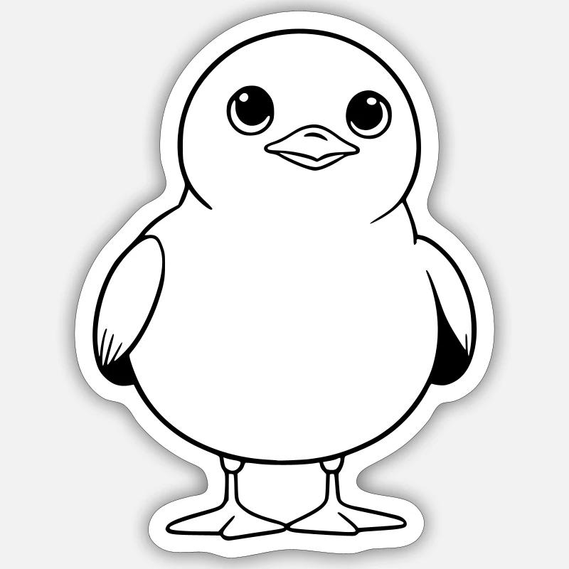 Mouette déconcertée - Conception d’animaux de dessin animé amusante Sticker taille S (10 x 10 cm)