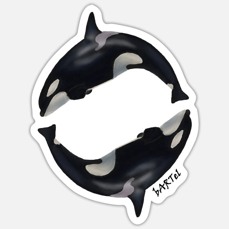 Orca1 - Sticker Größe S (10 x 10 cm) - Mattweiß