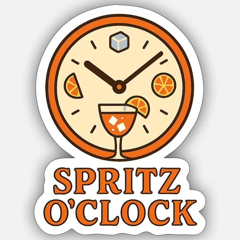 Spritz O’Clock - Sticker Größe S (10 x 10 cm) - Mattweiß