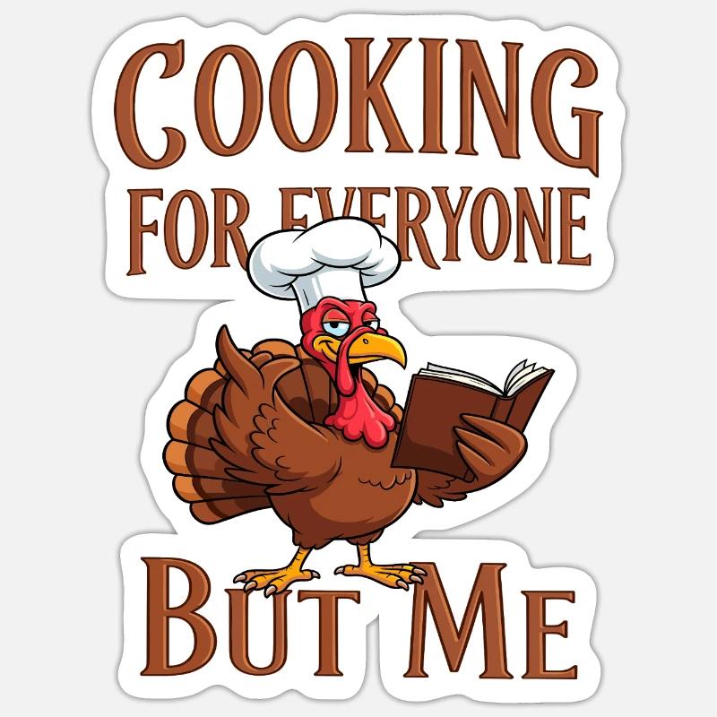 Cuisson de la dinde Sticker taille S (10 x 10 cm)