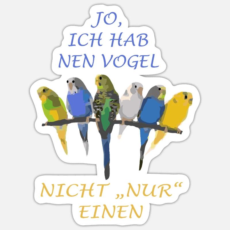 Dire oiseaux Perruche - Sticker taille S (10 x 10 cm) - blanc mat