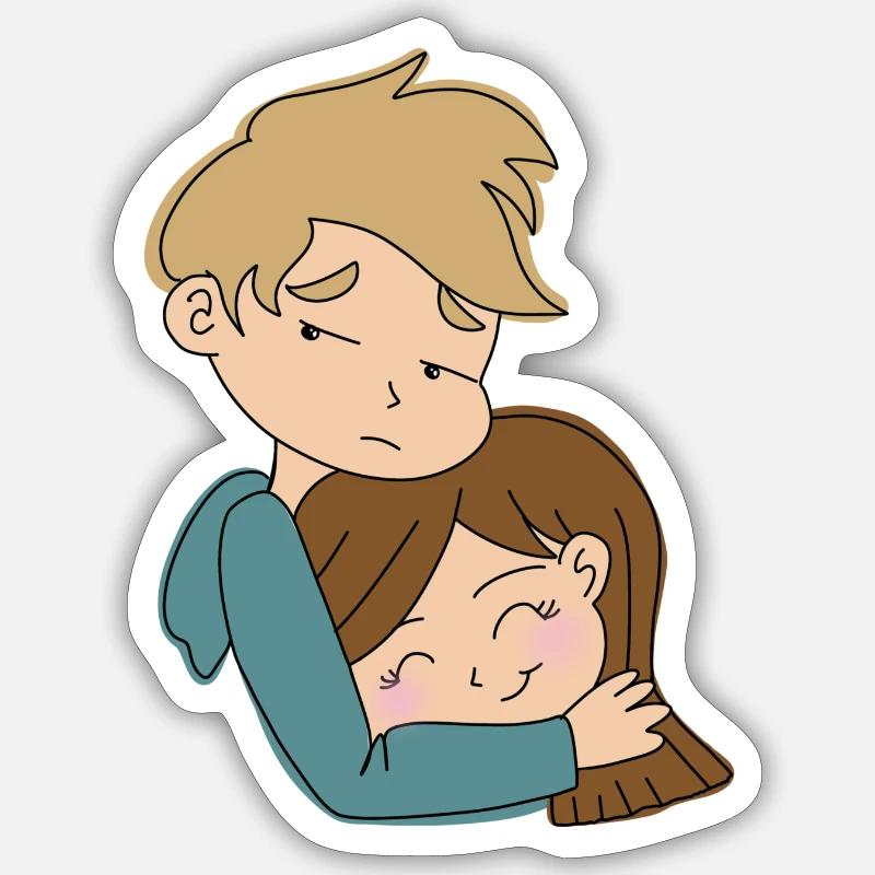Cuddle Overload - Sticker Größe S (10 x 10 cm) - Mattweiß