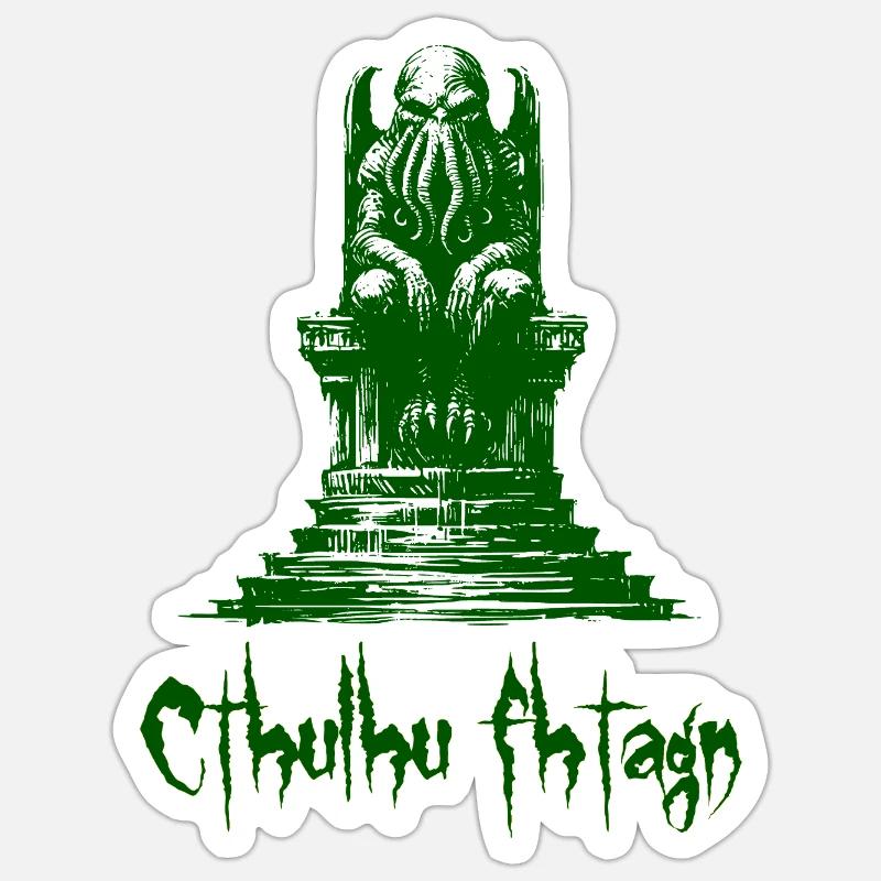 Statue von Cthulhu - Sticker Größe S (10 x 10 cm) - Mattweiß