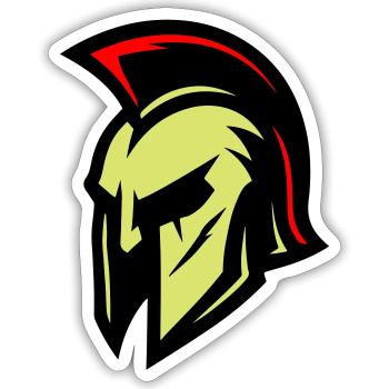 Gladiator Helmet Sparta - Sticker size S (10 x 10 cm) - white matte - Front