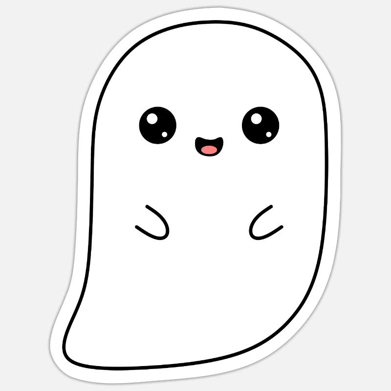 cute ghost - Sticker size S (10 x 10 cm) - white matte