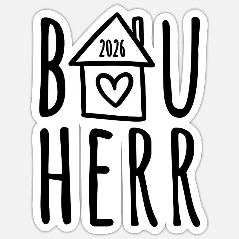 Bauherr 2026 - Sticker Größe S (10 x 10 cm) - Mattweiß