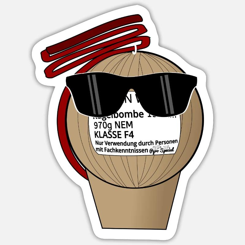 Pyro Sunglasses - Sticker size S (10 x 10 cm) - white matte