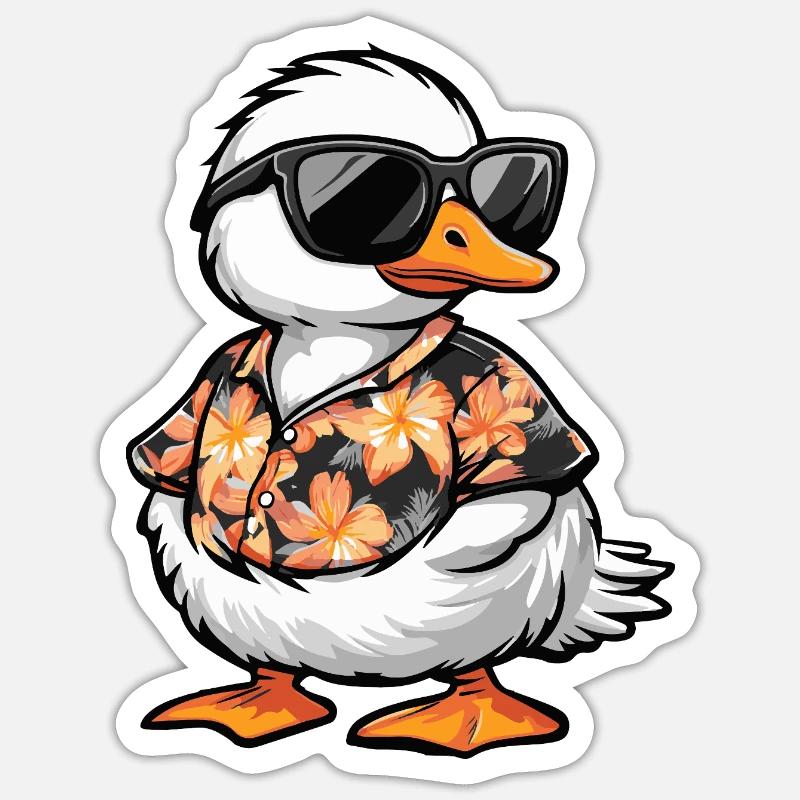 Goose Comic Holiday - Sticker size S (10 x 10 cm) - white matte