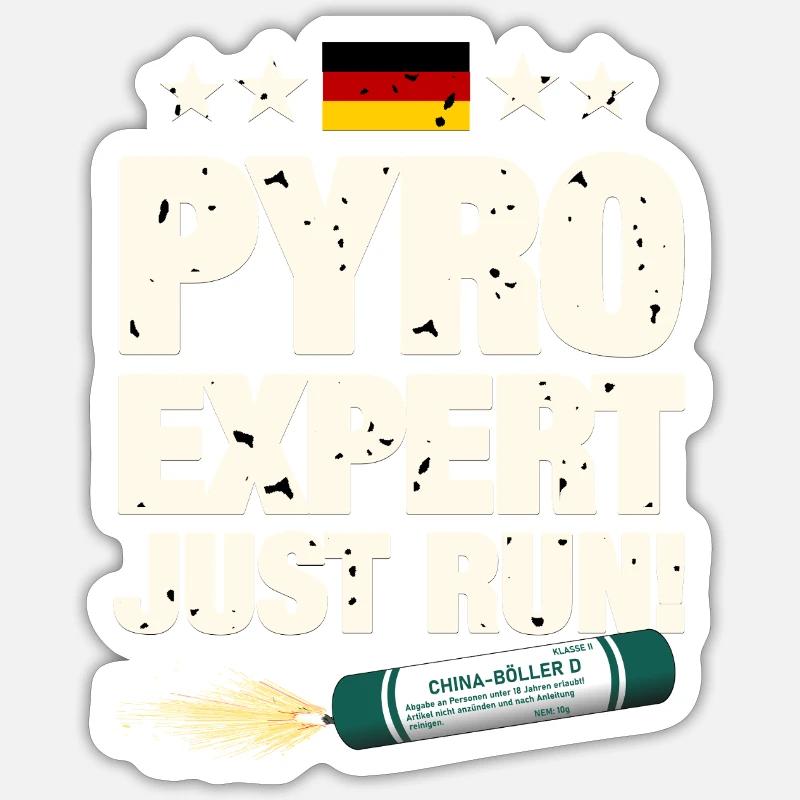 Pyro Expert - Sticker Größe S (10 x 10 cm) - Mattweiß