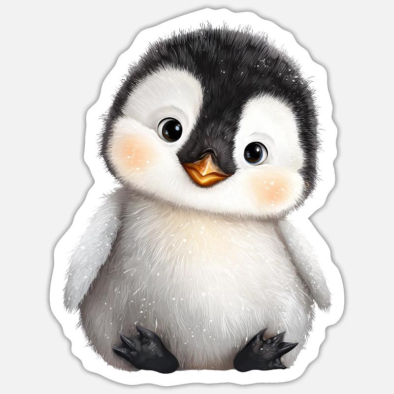 Mignon bébé pingouin Sticker taille S (10 x 10 cm)