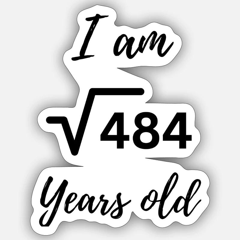 22 ans – Conception moderne du numéro d’anniversaire Sticker taille S (10 x 10 cm)