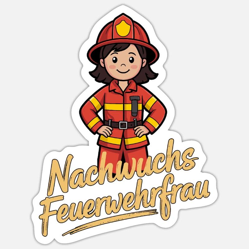 Future Firefighter – Young Style - Sticker size S (10 x 10 cm) - white matte