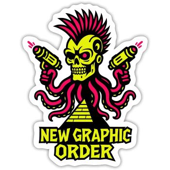 NGO Skull Punk - Sticker size S (10 x 10 cm) - white matte - Front