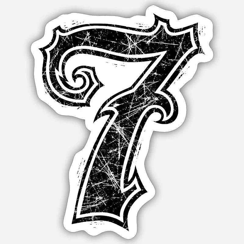 7 - Sticker Größe S (10 x 10 cm) - Mattweiß