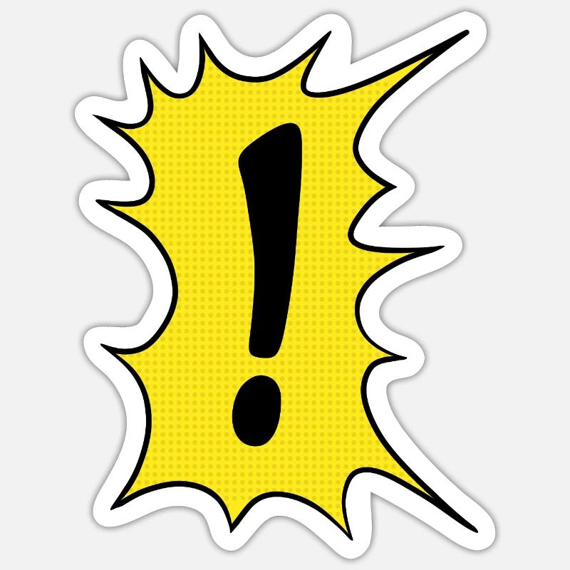 Das Ausrufezeichen im Comic Stil Sticker Größe S (10 x 10 cm)