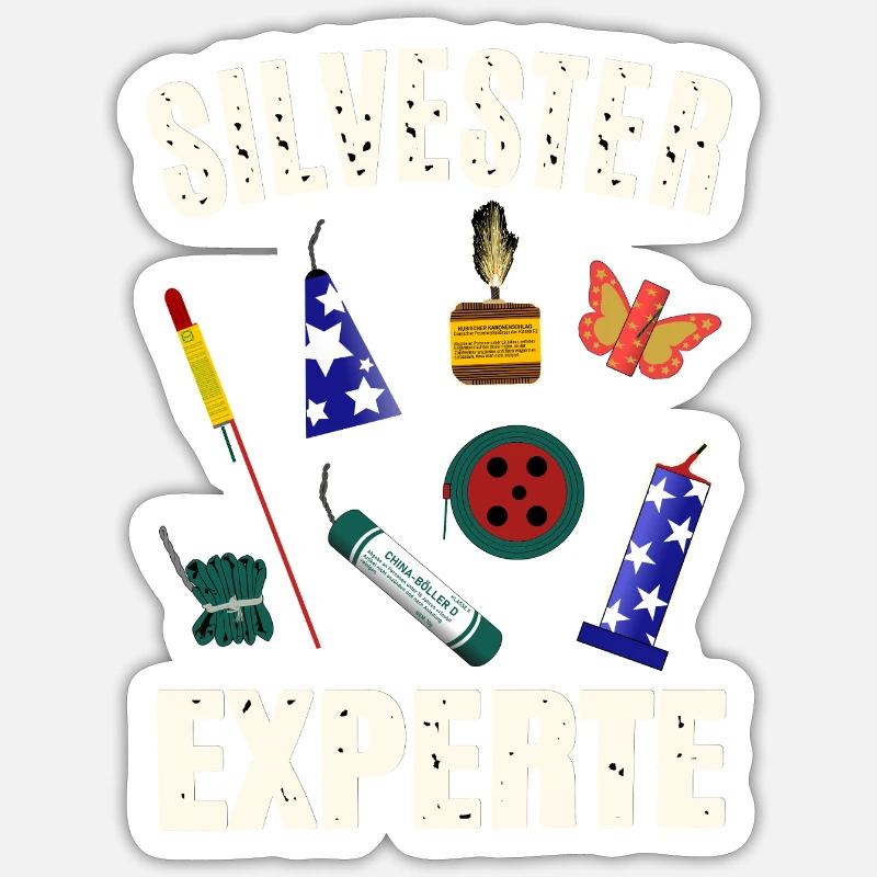 Silvester Experte Sticker Größe S (10 x 10 cm)