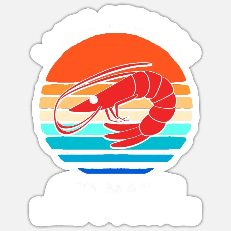 Krabbe Languste Meeresfrüchte Shrimp Sticker Größe S (10 x 10 cm)