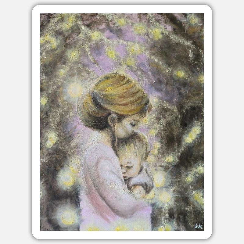 Ätherische Nacht Mutter und Kind Sticker Größe S (10 x 10 cm)