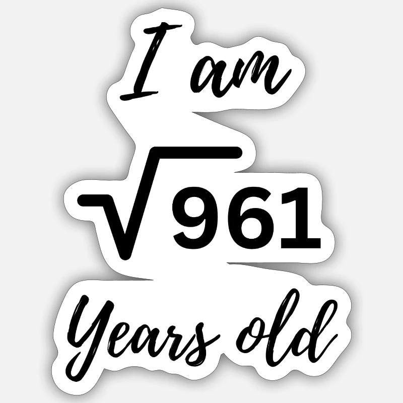 31 ans – Conception audacieuse du numéro d’anniversaire Sticker taille S (10 x 10 cm)