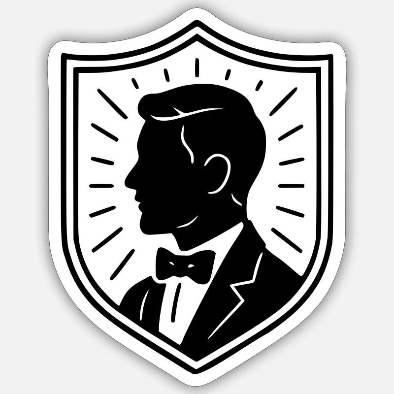 Der Bräutigam - Sticker Größe S (10 x 10 cm) - Mattweiß