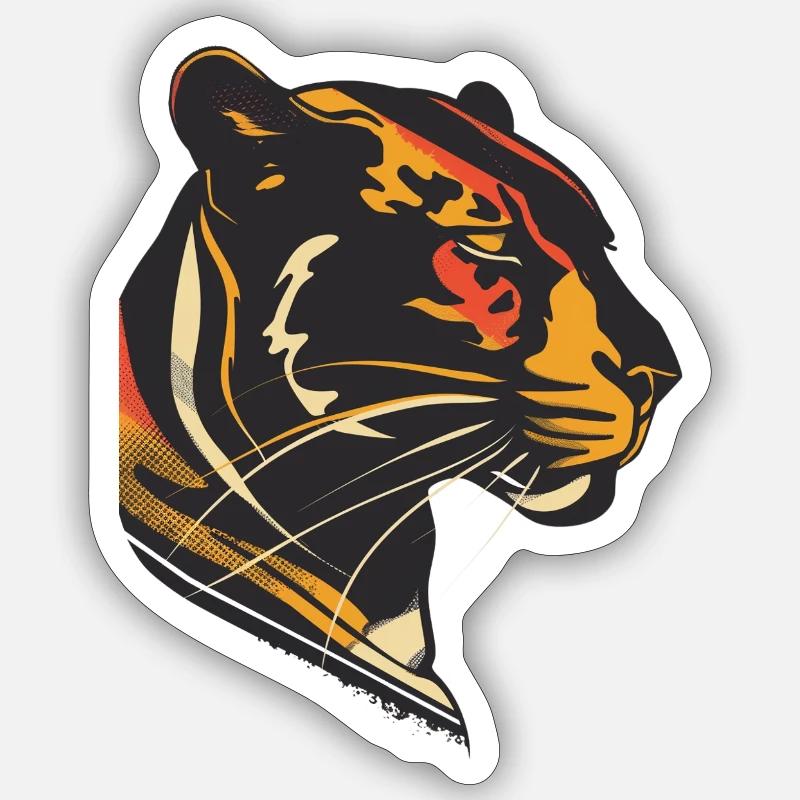 Conception élégante de la silhouette de la panthère Sticker taille S (10 x 10 cm)