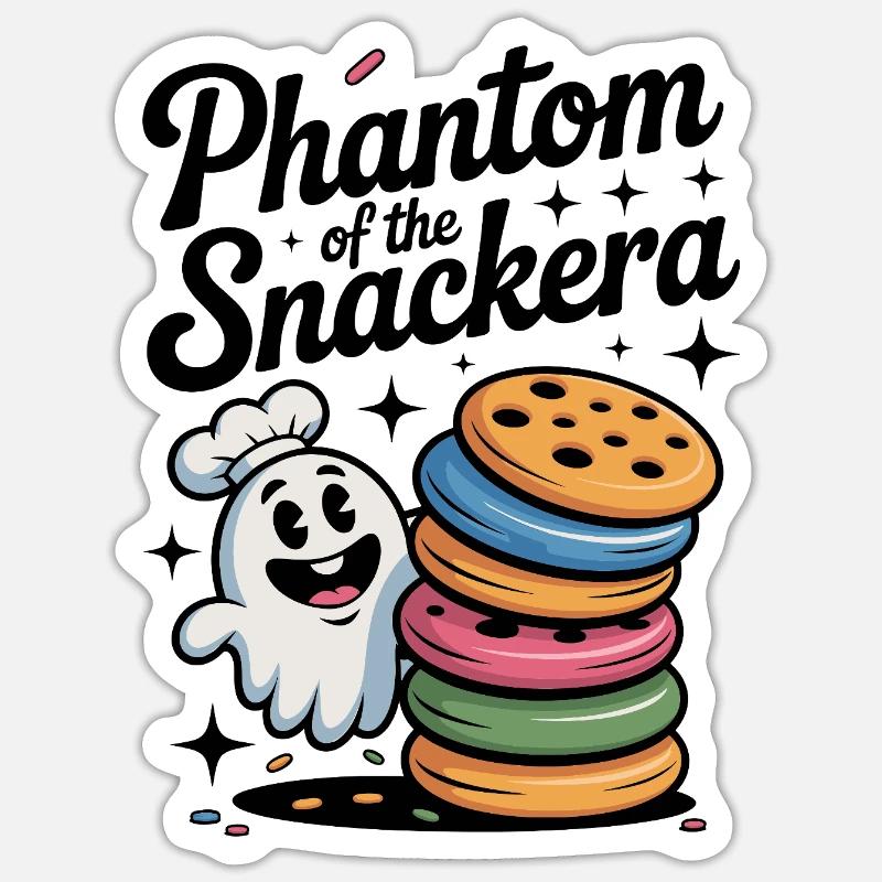 Phantom der Snackera - Sticker Größe S (10 x 10 cm) - Mattweiß