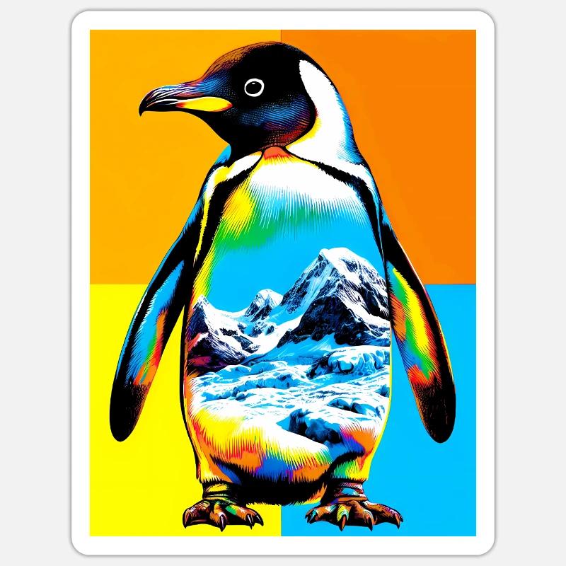 Pinguin - Sticker Größe S (10 x 10 cm) - Mattweiß