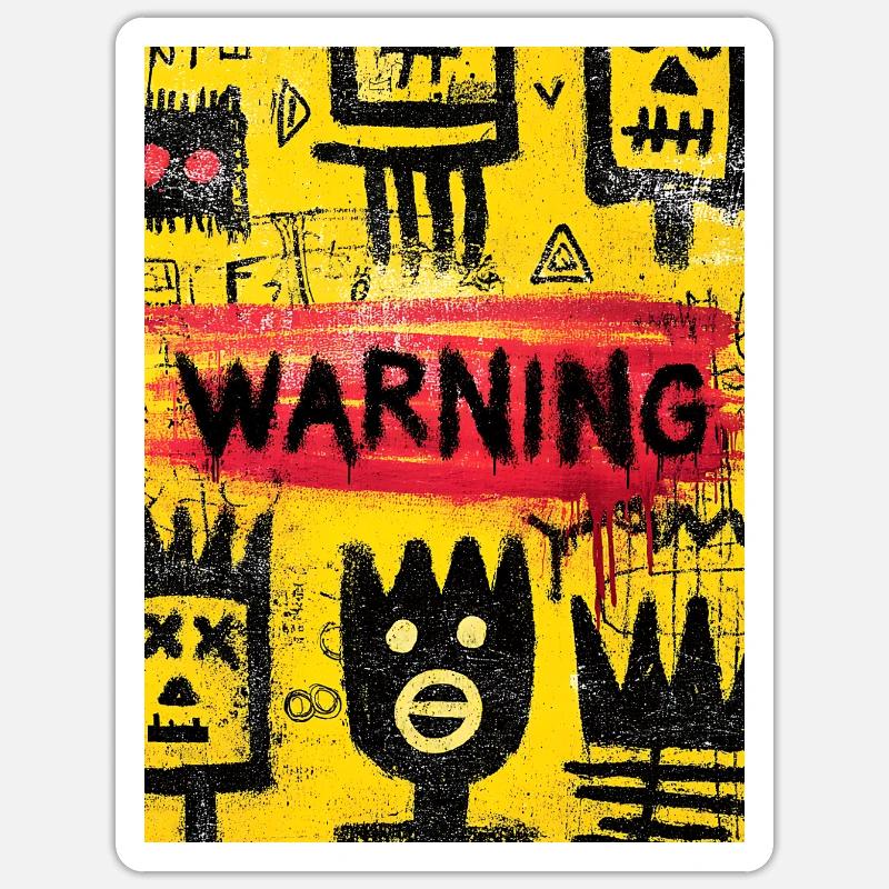 Visual Urban Graffiti Warning - Sticker size S (10 x 10 cm) - white matte