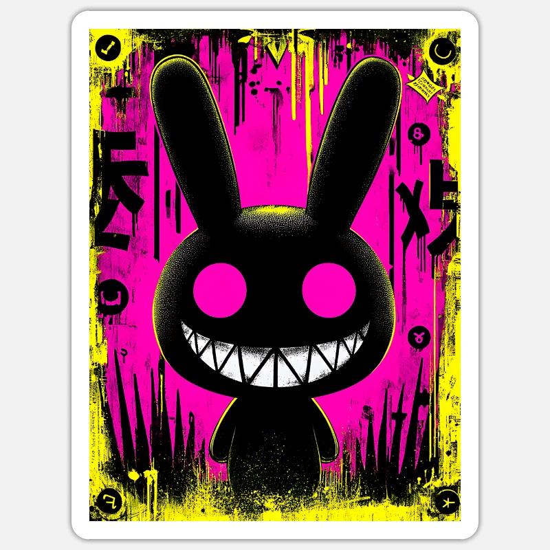 Electro Black Rabbit Sticker size S (10 x 10 cm)