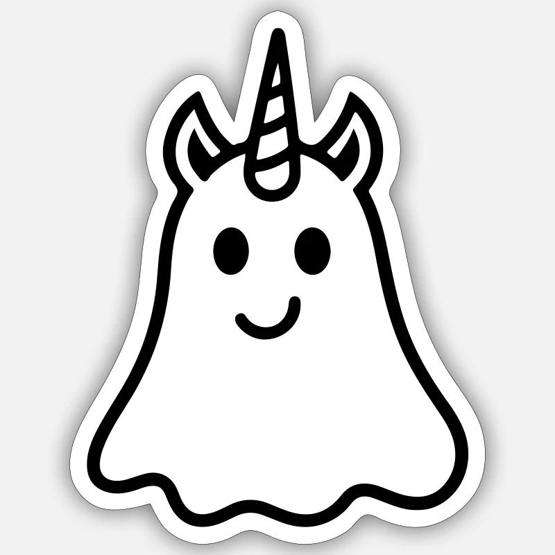 Unicorn Ghost - Sticker size S (10 x 10 cm) - white matte