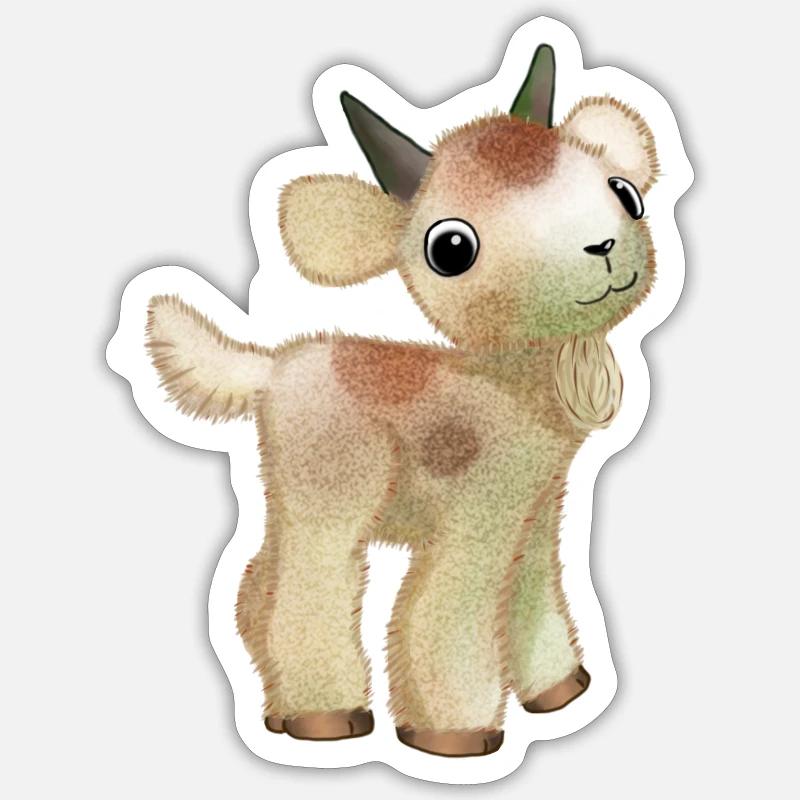 Dwarf goat - Sticker size S (10 x 10 cm) - white matte